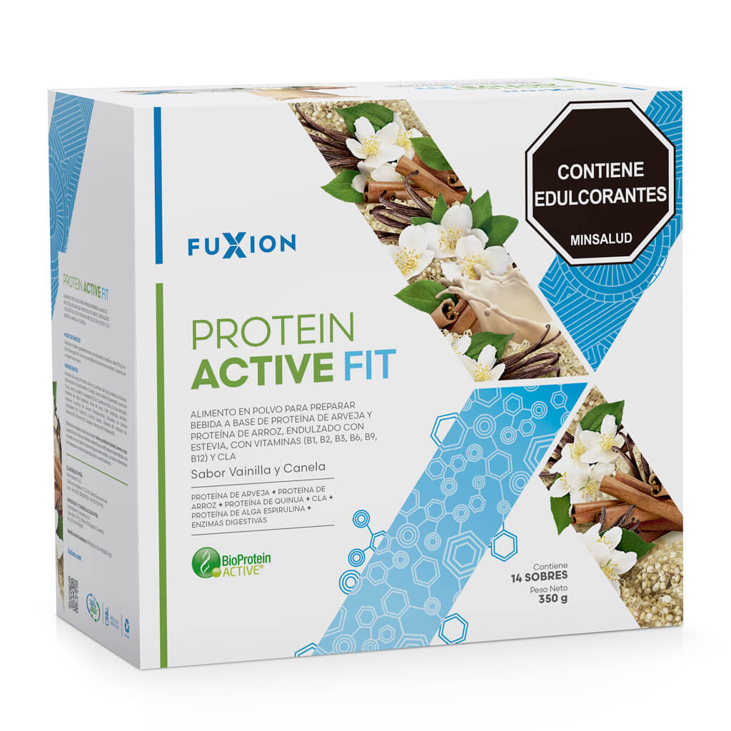 PROTEIN ACTIVE FIT · Vainilla y Canela · Envase oficial
