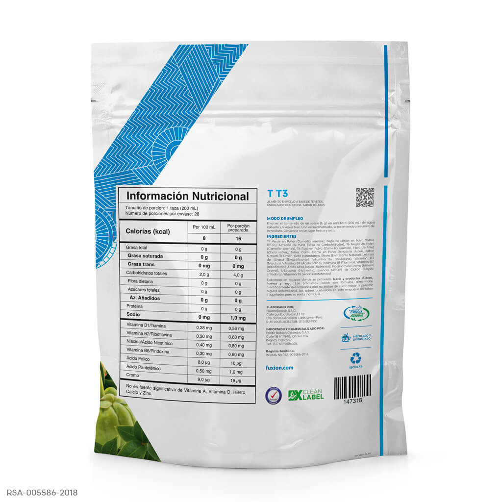 THERMO T3 · 28 días · Reverso y composición