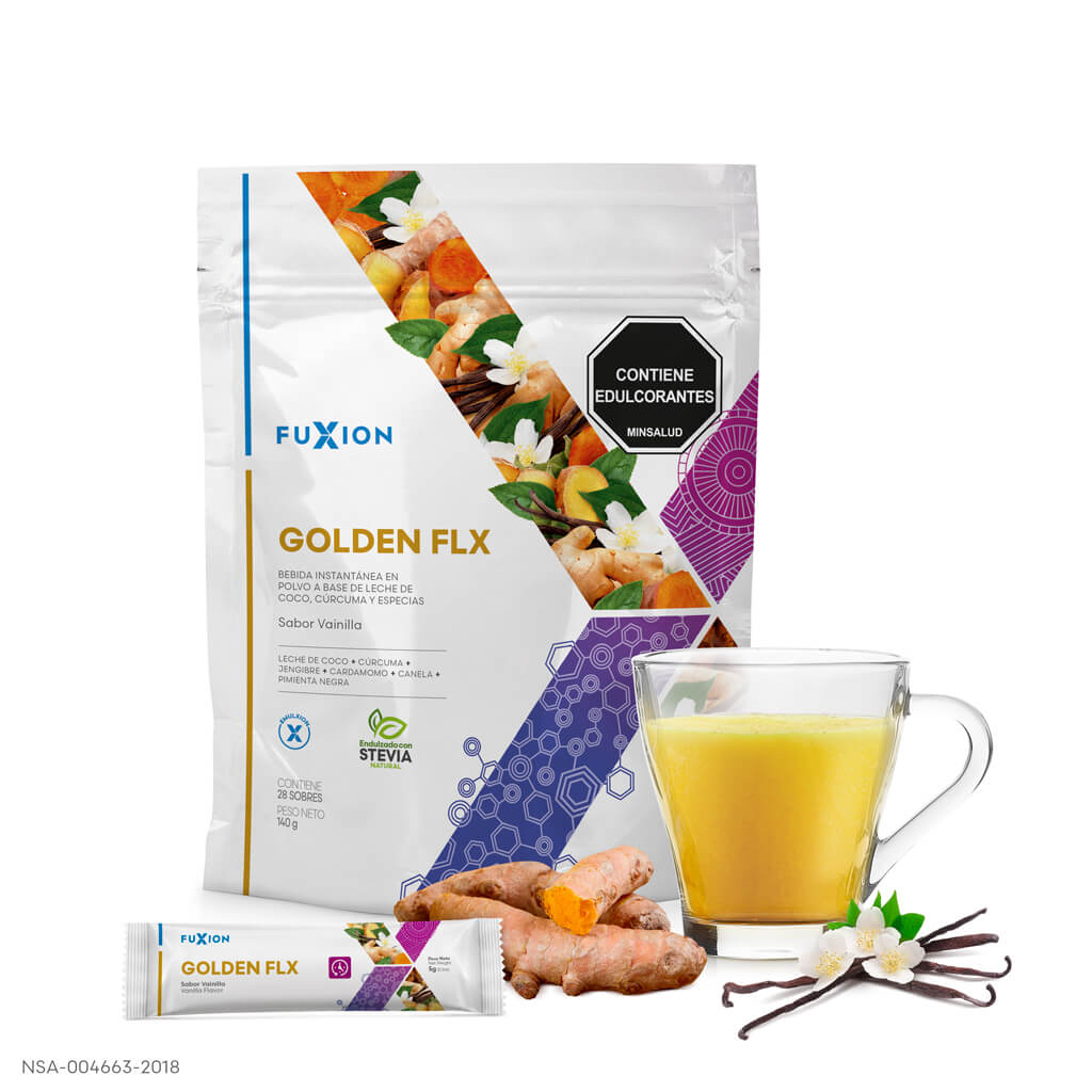 GOLDEN FLX · 28 días · Reverso y composición